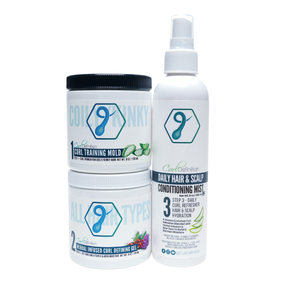 Curl Definition 3 Step System for COILY, Kinky & Tightly Curly Hair