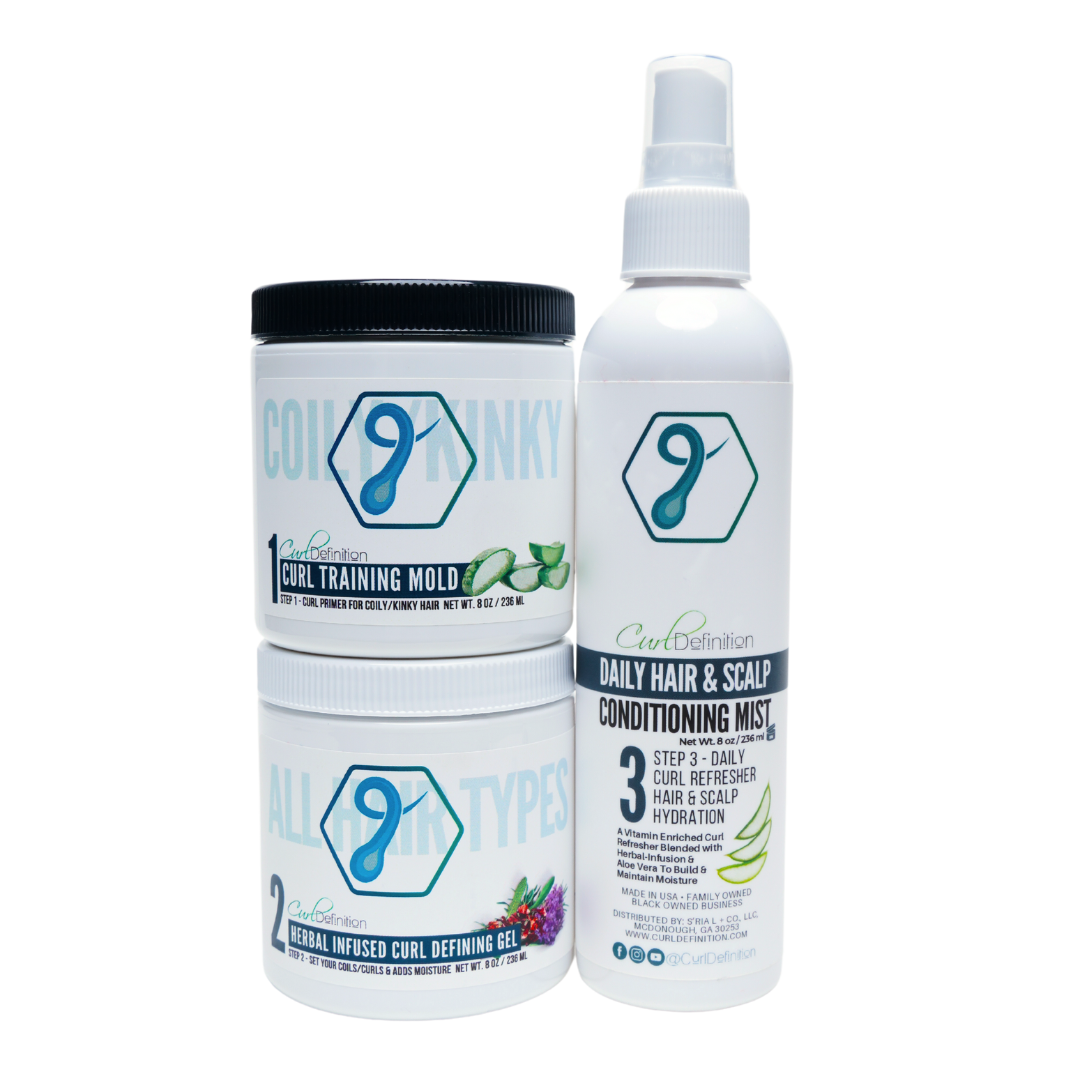 Curl Definition 3 Step System for COILY, Kinky & Tightly Curly Hair