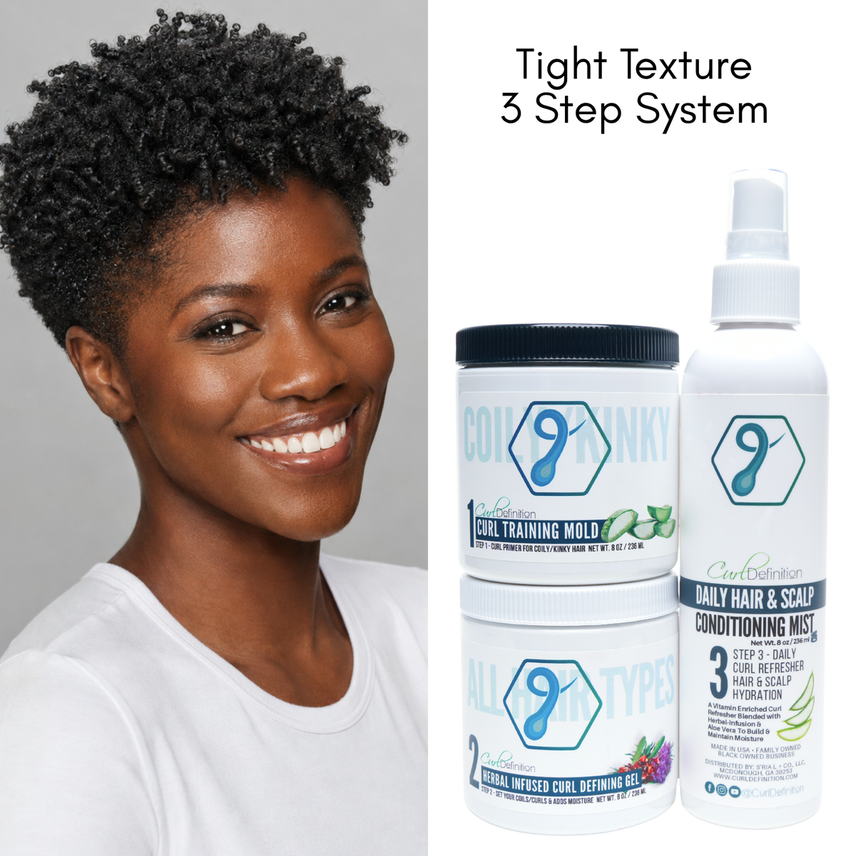 Curl Training Mold, Primer For COILY, Kinky & Tightly Curly Hair, STEP 1