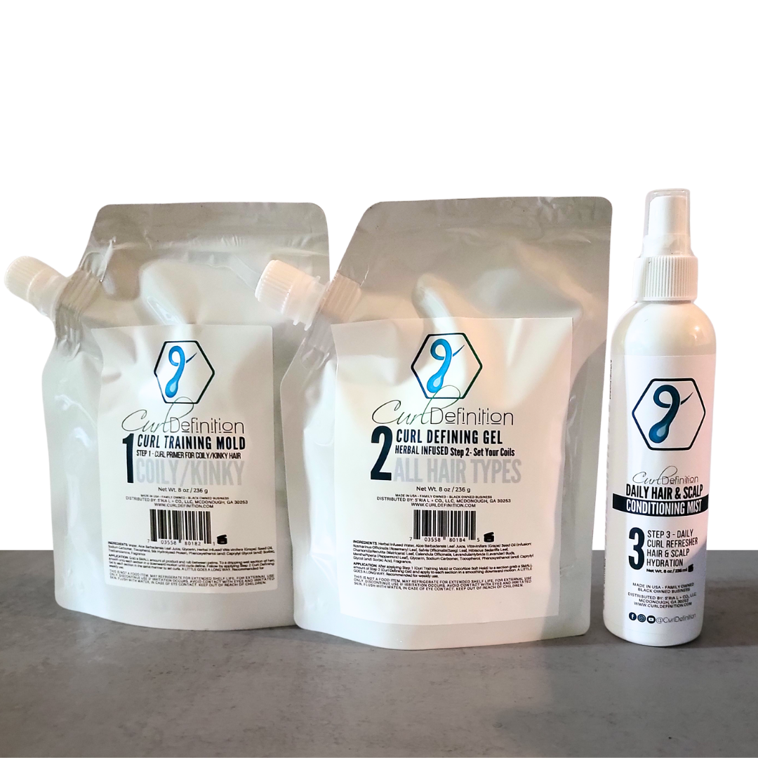 Curl Definition 3 Step System for COILY, Kinky & Tightly Curly Hair