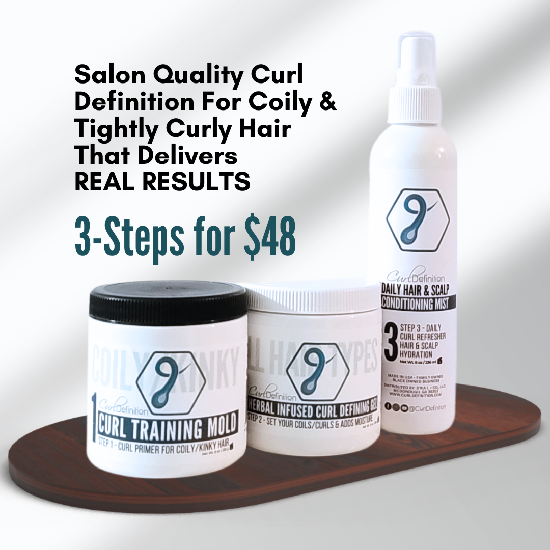 Curl Definition 3 Step System for COILY, Kinky & Tightly Curly Hair