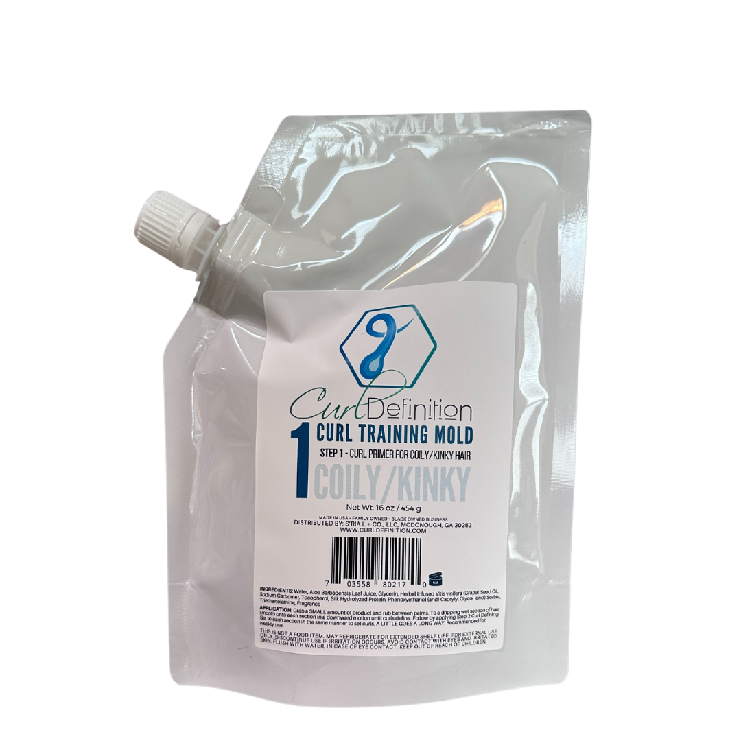 Curl Training Mold, Primer For COILY, Kinky & Tightly Curly Hair, STEP 1