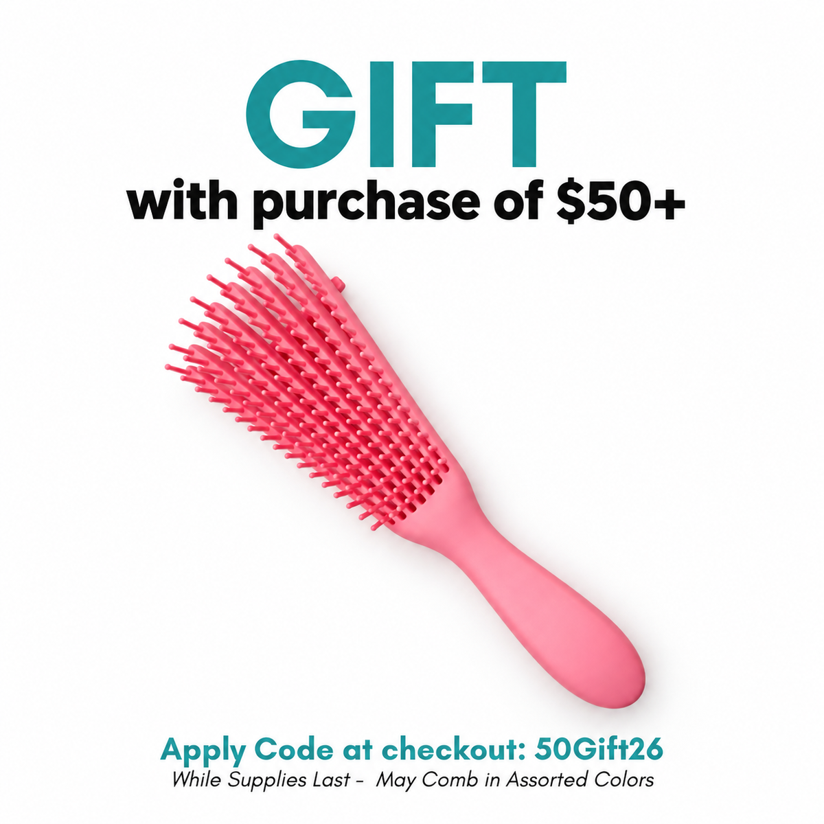 8 Row Flexi-Detangling Brush - Assorted